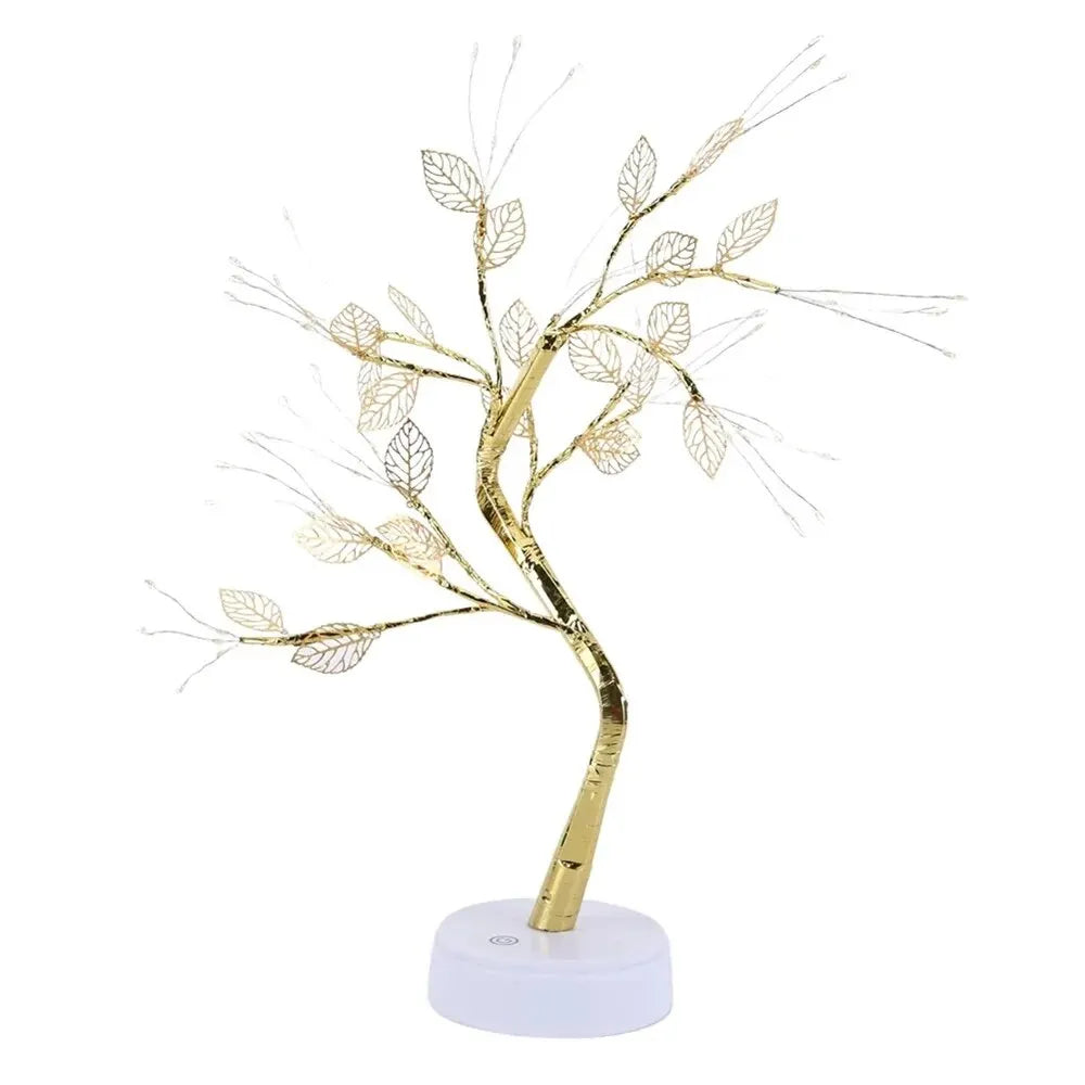 Rose Leaf LED Table Lamp – USB-Powered Fairy Light for Home Décor