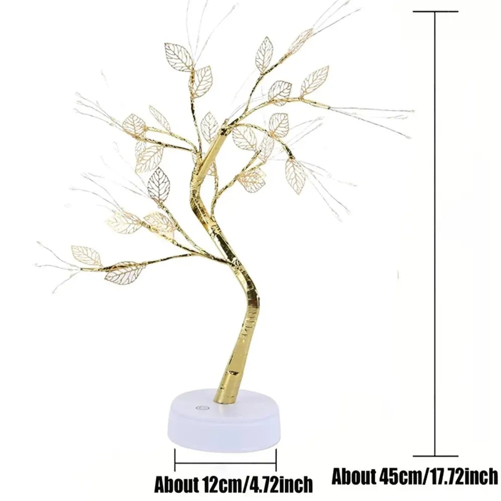 Rose Leaf LED Table Lamp – USB-Powered Fairy Light for Home Décor